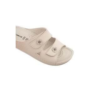 Muya Purita Anatomik Taban Dört Mevsim Kadın Terlik - Krem - 40