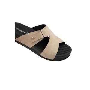 Muya Orka Anatomik Taban Topuk Dikeni Erkek Terlik - Krem - 40