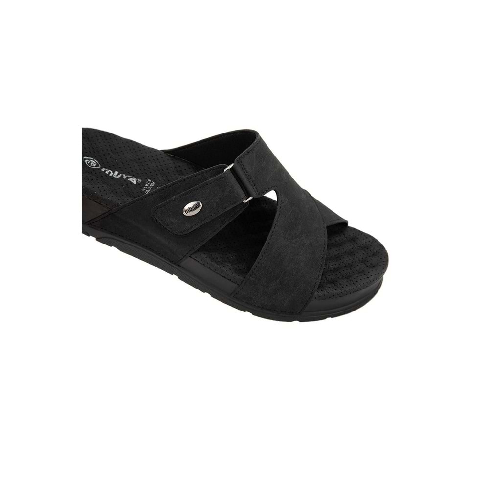 Muya Orka Anatomik Taban Topuk Dikeni Erkek Terlik - Siyah - 40