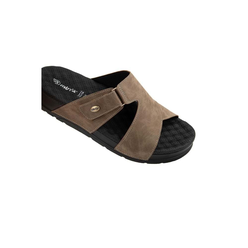 Muya Orka Anatomik Taban Topuk Dikeni Erkek Terlik - Vizon - 40