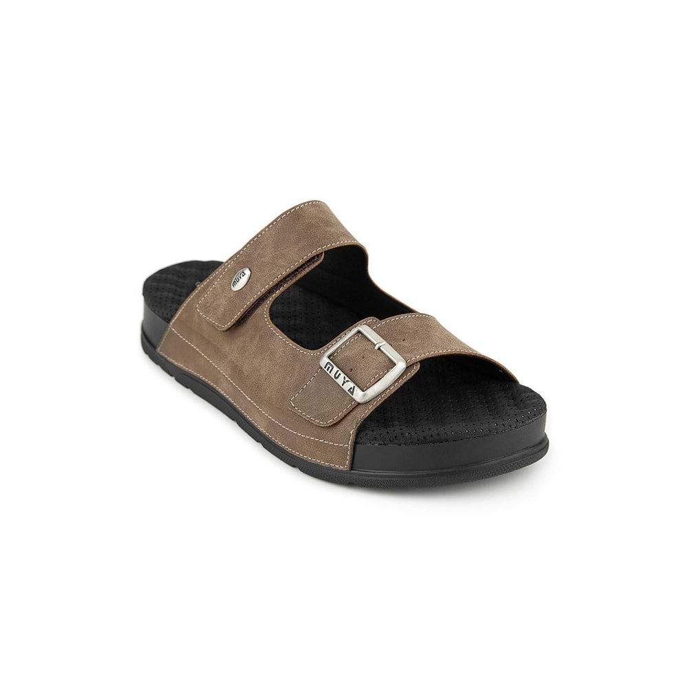 Muya Mamaki Anatomik Taban Topuk Dikeni Erkek Terlik - Vizon - 40