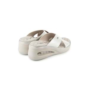 Muya Nap Anatomik Air Max Tabanlı Topuk Dikeni Kadın Terlik - Kırık Beyaz - 40