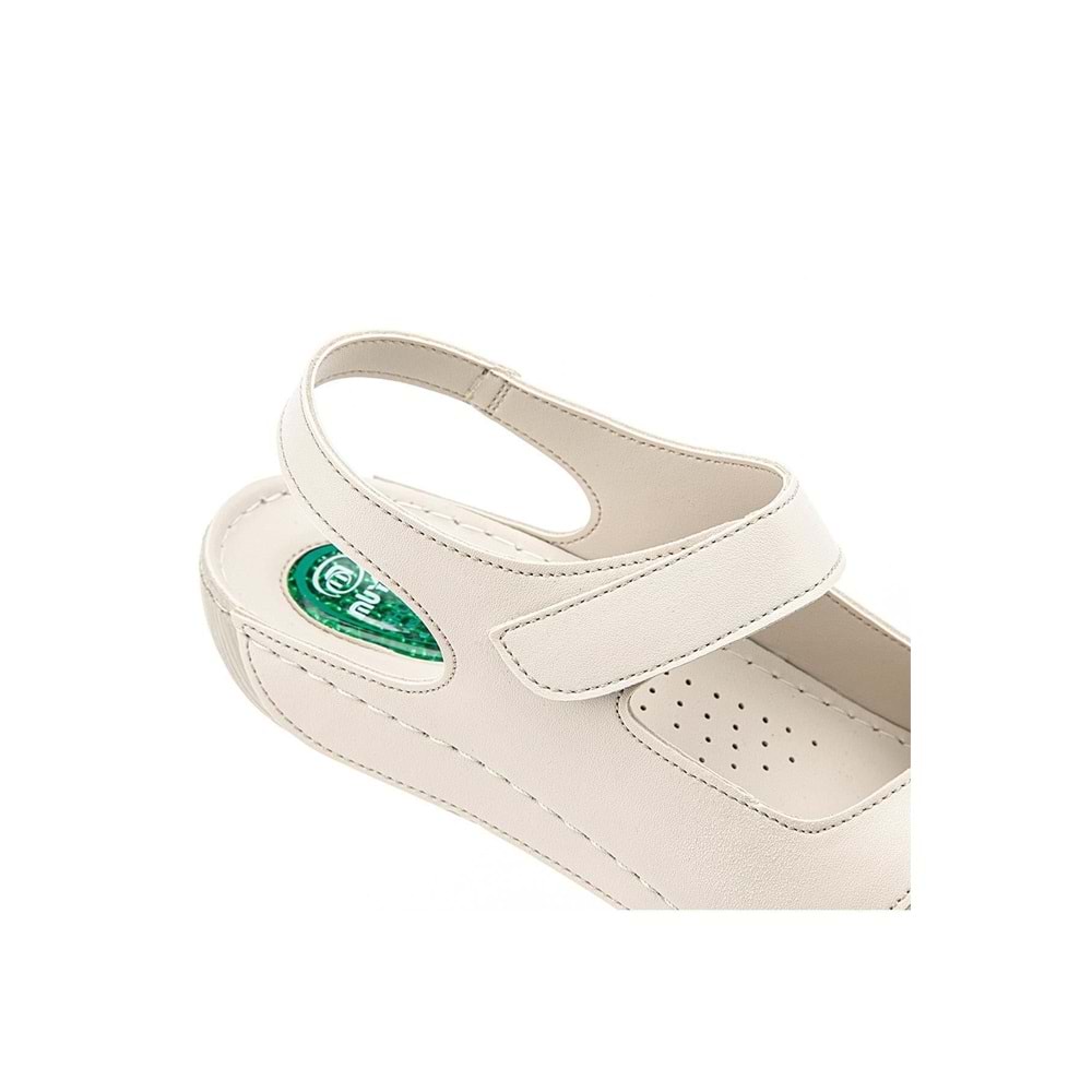 Muya Capella Anatomik Taban Jel Destekli Topuk Dikeni Kadın Sandalet - Krem - 39