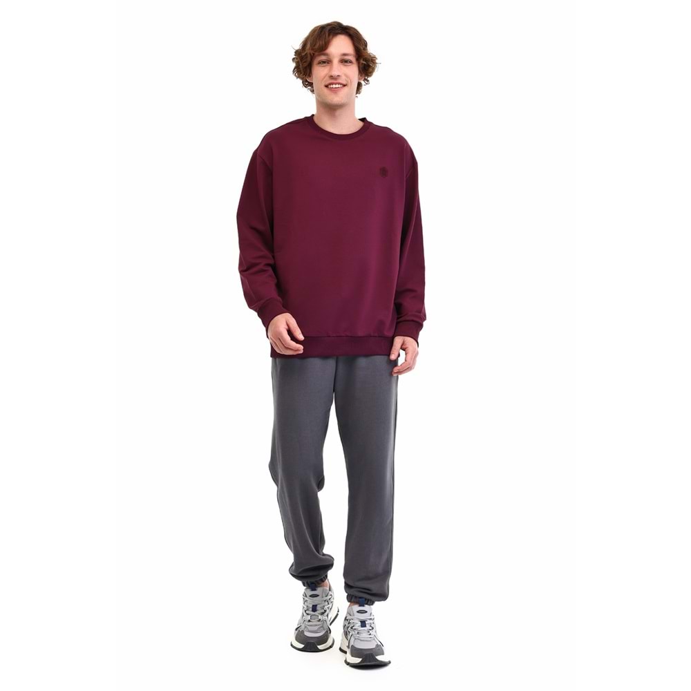 LUMBERJACK MB SN75 C NECK SW 5PR ERKEK SWEATSHİRT - BORDO - L