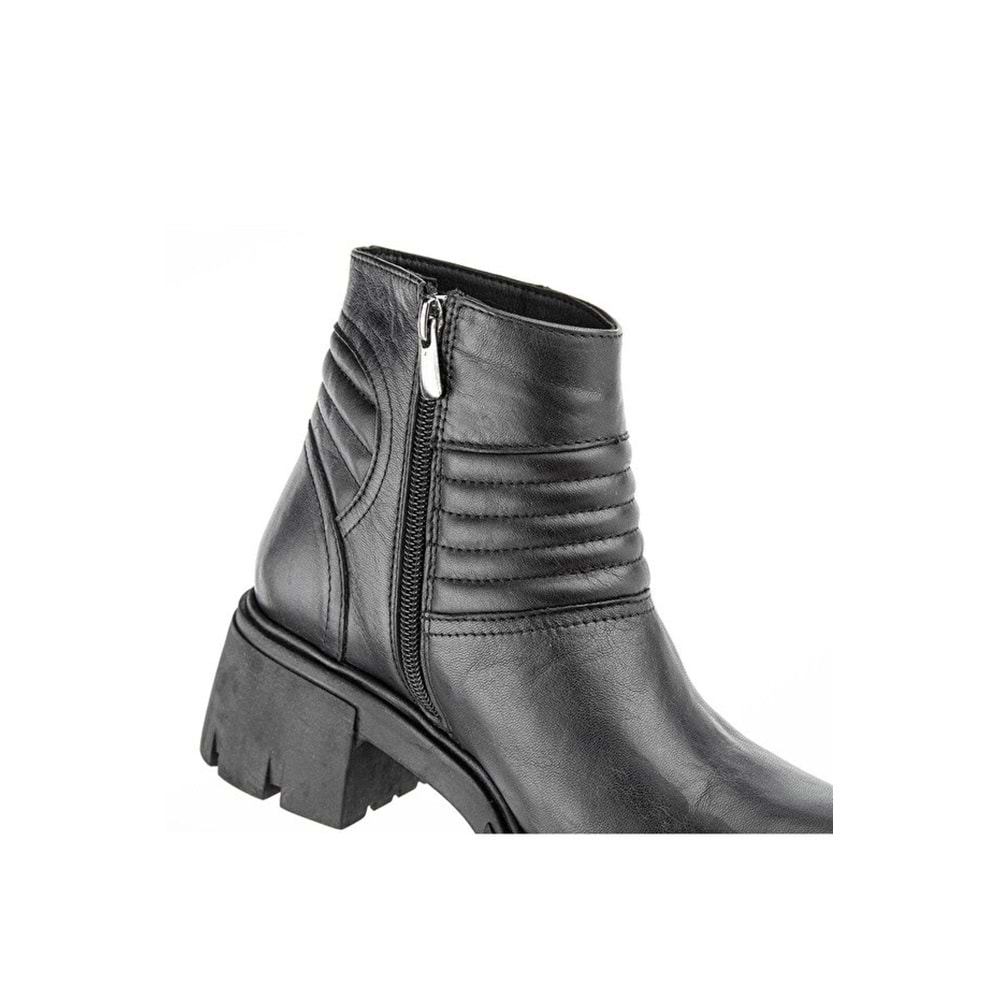 Muya Keiih 6 Nokta Anatomik Taban Topuk Dikeni Hakiki Deri Kadın Bot - Siyah - 40