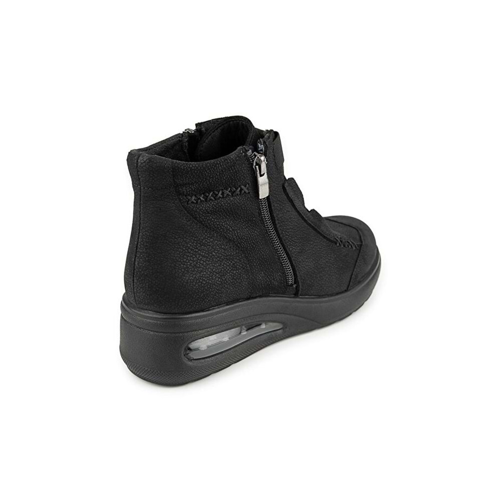 Muya Baie Anatomik Air Max Tabanlı Hakiki Deri Kadın Bot - Siyah - 36