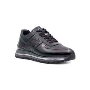 VOYAGER M157 ERKEK HAKİKİ DERİ SNEAKER AYAKKABI - SİYAH - 40