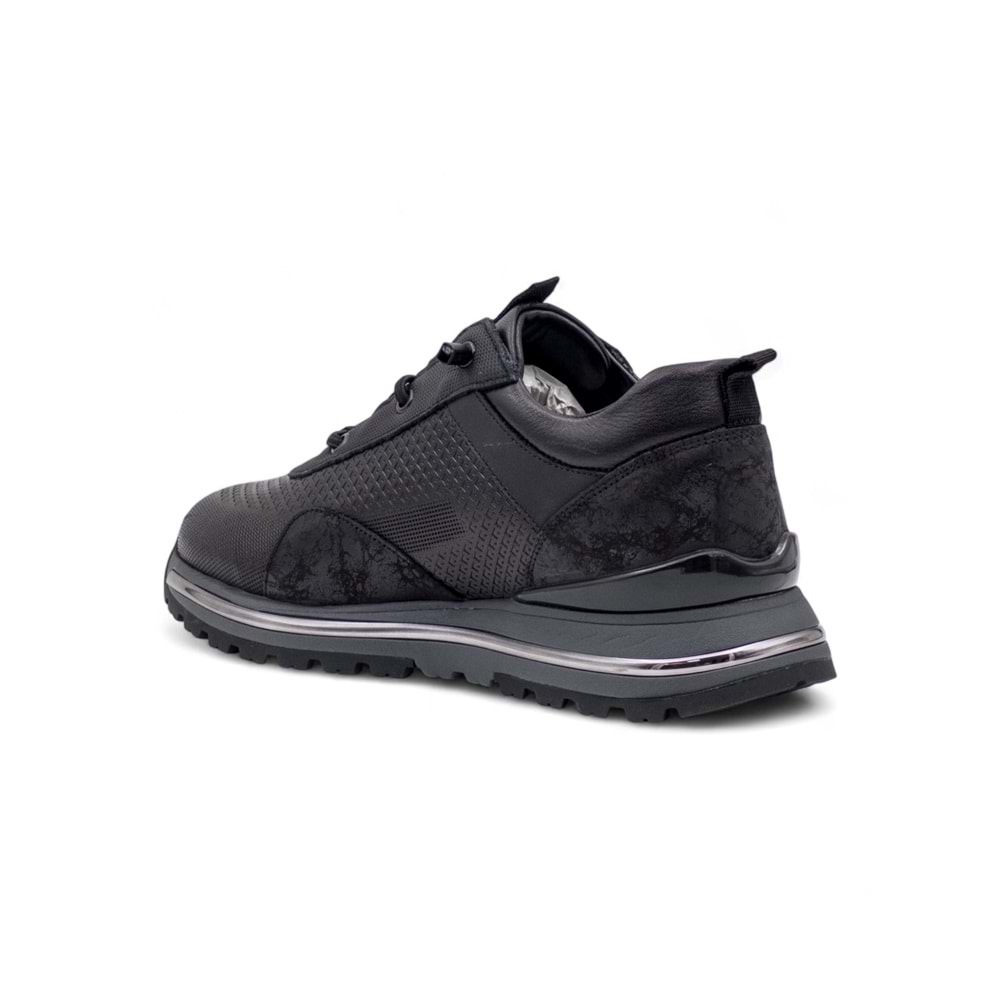 VOYAGER M533 ERKEK HAKİKİ DERİ SNEAKER AYAKKABI - SİYAH - 40