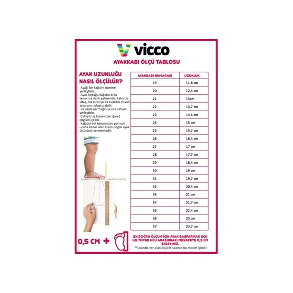 VİCCO HEEL SU İTİCİ ÇOCUK SNEAKER BOT - PUDRA - 33