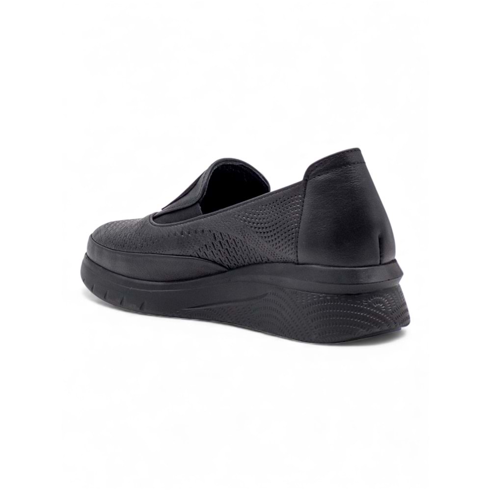 VOYAGER 9779 DESENLİ KADIN HAKİKİ DERİ COMFORT AYAKKABI - SİYAH - 40