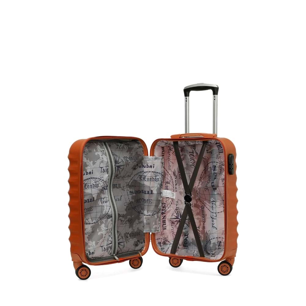 LUMBERJACK NEWYORK-K ABS 5PR KABİN BOY VALİZ - KİREMİT - STD