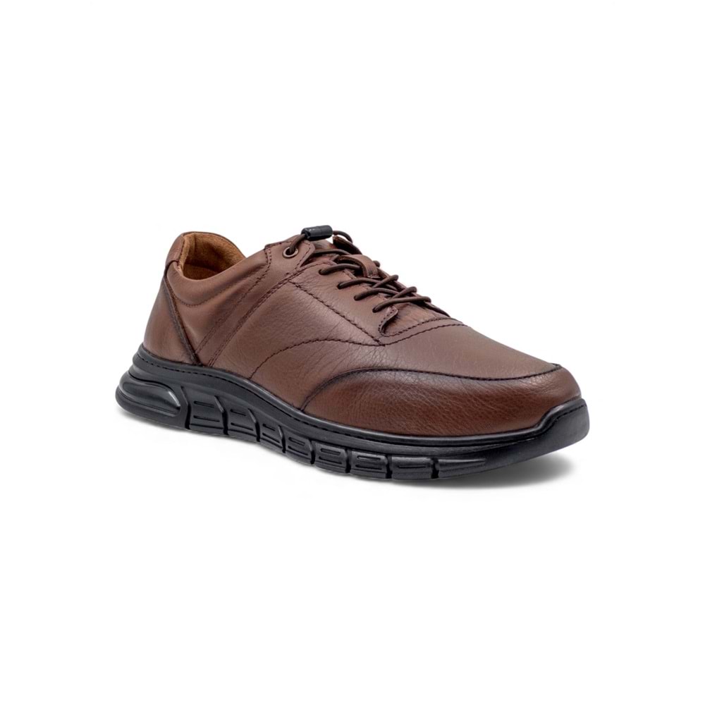 VOYAGER M197-1 ERKEK HAKİKİ DERİ SNEAKER AYAKKABI - TABA - 41