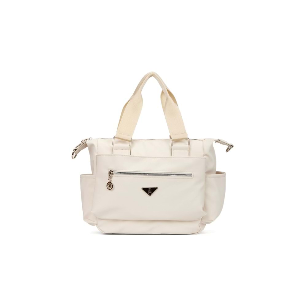 1030 Kadın Çok Bölmeli Günlük Seyahat El ve Omuz Çantası - BEJ