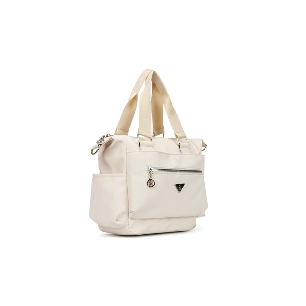 1030 Kadın Çok Bölmeli Günlük Seyahat El ve Omuz Çantası - BEJ