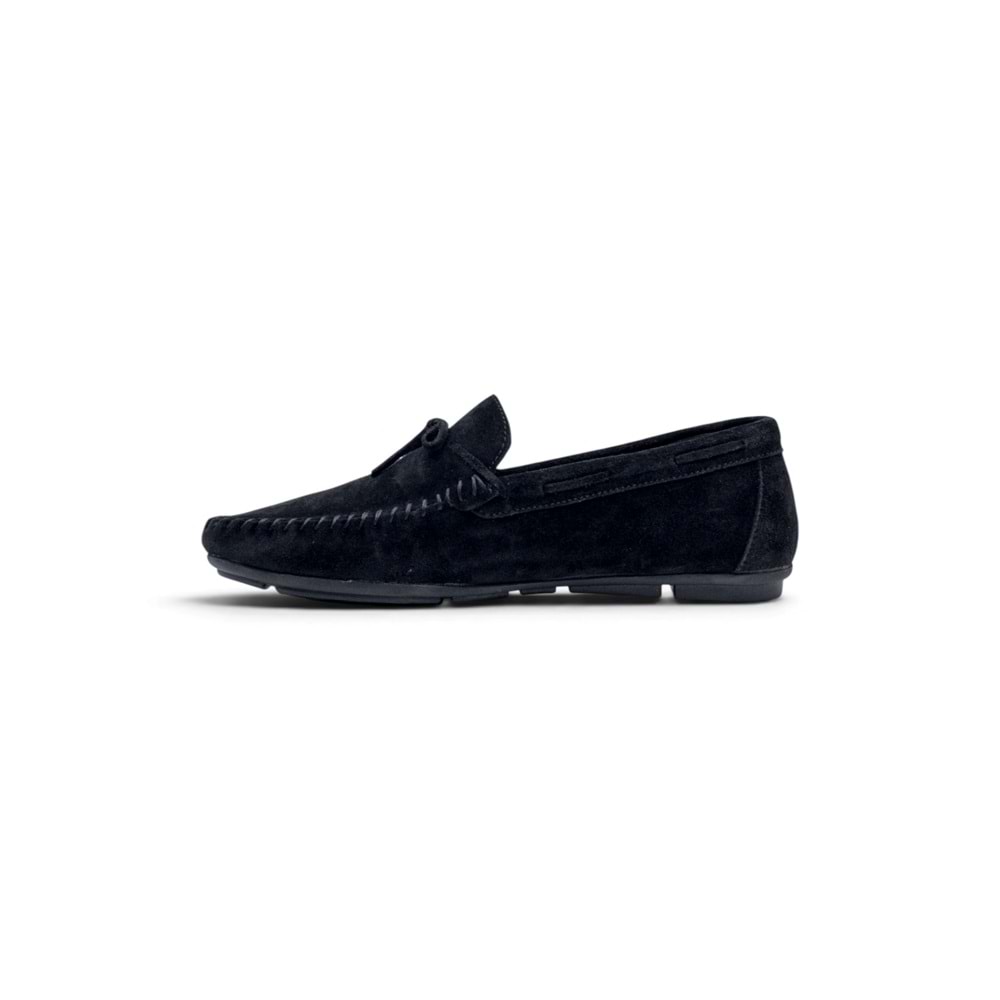 VOYAGER 4187 HAKİKİ DERİ ERKEK LOAFER AYAKKABI - SÜET SİYAH - 40