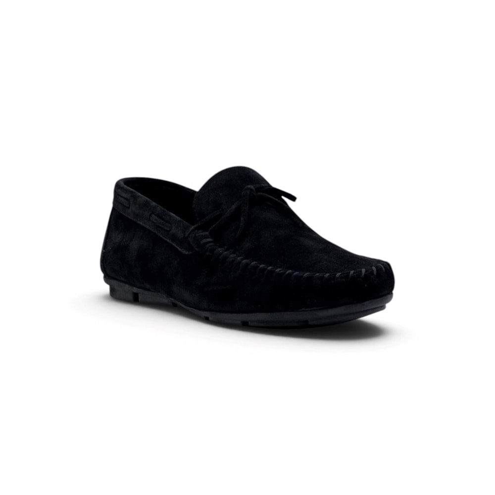 VOYAGER 4187 HAKİKİ DERİ ERKEK LOAFER AYAKKABI - SÜET SİYAH - 40