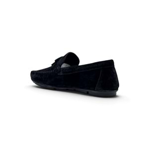 VOYAGER 4187 HAKİKİ DERİ ERKEK LOAFER AYAKKABI - SÜET SİYAH - 40