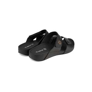 Muya Lembut Anatomik Taban Dört Mevsim Hakiki Deri Kadın Terlik - Siyah - 40