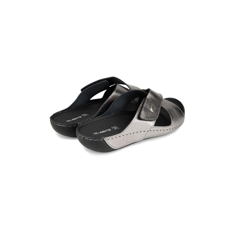 Muya Gwenu Anatomik Taban Dört Mevsim Kadın Terlik - Kurşun - 40