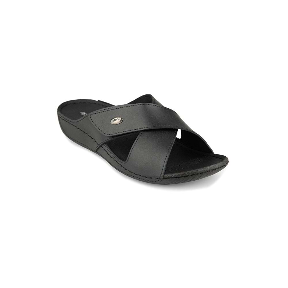 Muya Gwenu Anatomik Taban Dört Mevsim Kadın Terlik - Siyah - 40