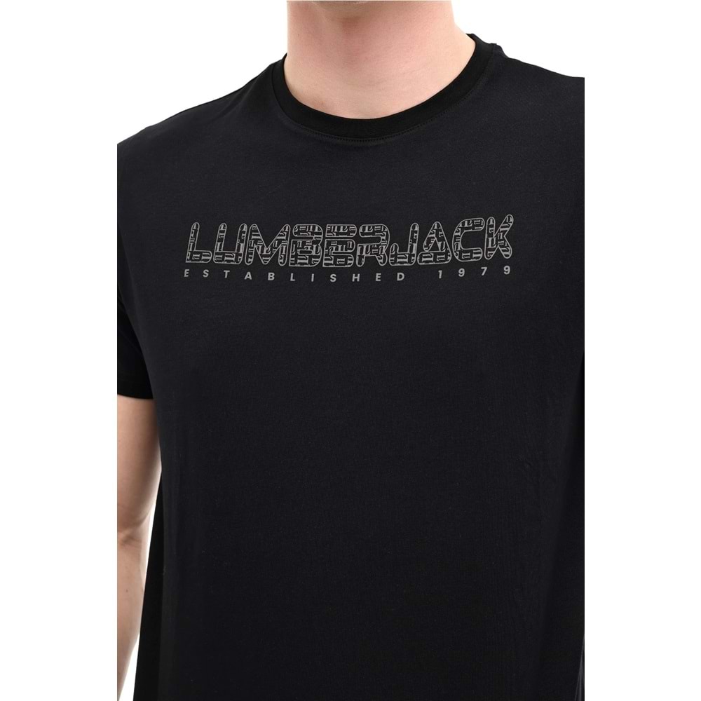 LUMBERJACK ML ULRICH 11ID1-100 6FX ERKEK KISA KOL TİŞÖRT - SİYAH - L