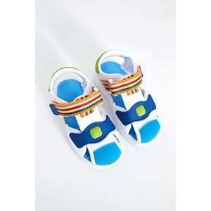 VİCCO FLOW II ERKEK ÇOCUK SANDALET - BEYAZ-SAKS - 27