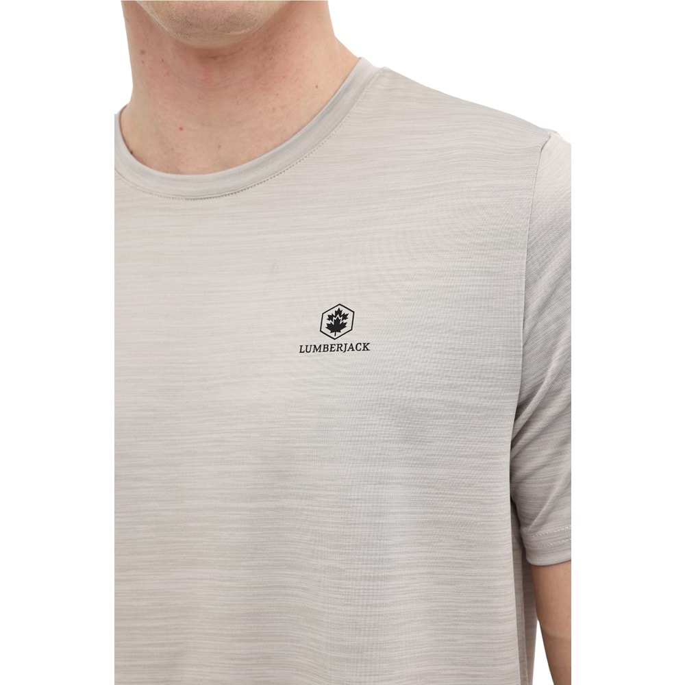 LUMBERJACK MB CT1328 MLN T-SH 6FX ERKEK KISA KOL TİŞÖRT - A.GRİ - L