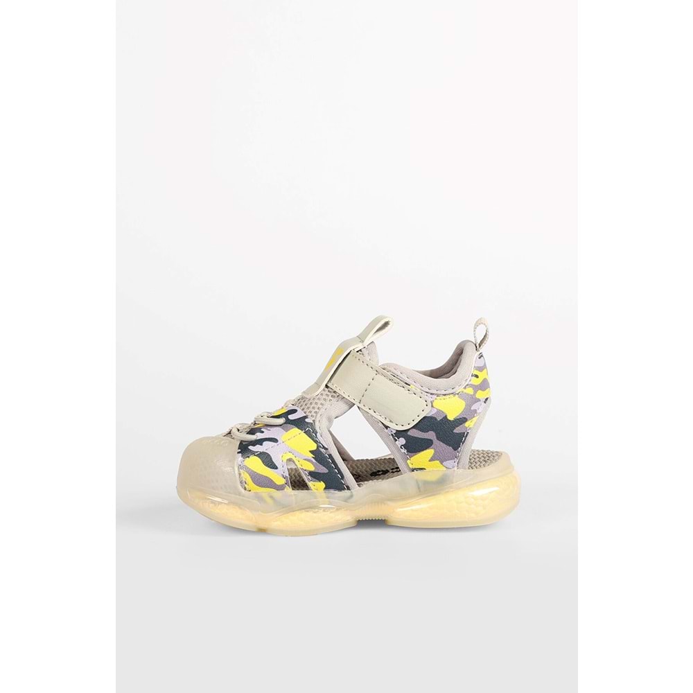 VİCCO MONROVİA IŞIKLI ERKEK BEBEK SANDALET - GRİ - 22